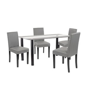 Set de masă Cadiz 4+1 negru-gri