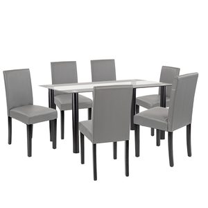 Set de masă Cadiz 6+1 negru-gri