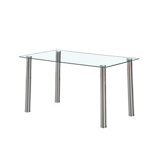 Masă de dining pătrată Berna 140 cm din sticlă transparentă