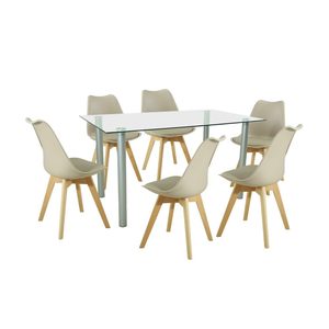 Set de masă Midori 6+1 bej