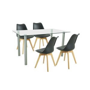 Set de masă Midori 4+1 negru
