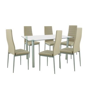 Set de masă Verna 6+1 bej-gri
