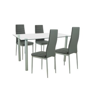 Set de masă Verna 4+1 gri-gri