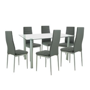 Set de masă Verna 6+1 gri-gri