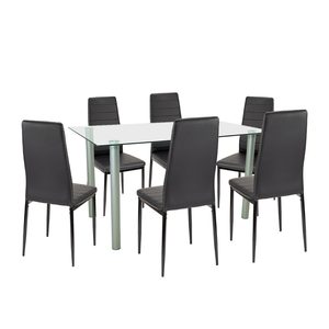 Set de masă Verna 6+1 negru-negru