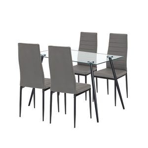 Nash 4+1 set de sufragerie gri-negru