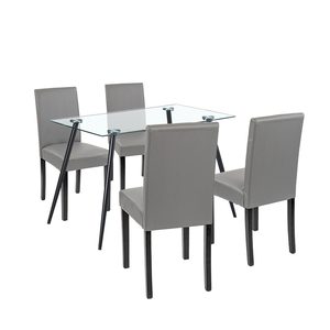 Set de masă Alen 4+1 negru-gri