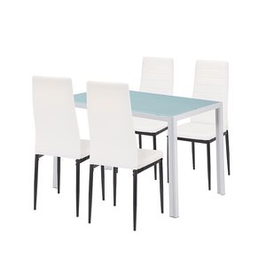 Midland 4+1 set de sufragerie alb-negru