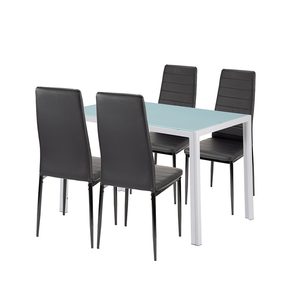 Portland 4+1 set de sufragerie negru