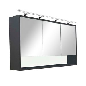 Dulap baie cu oglinda Luna 120, suspendat, antracit