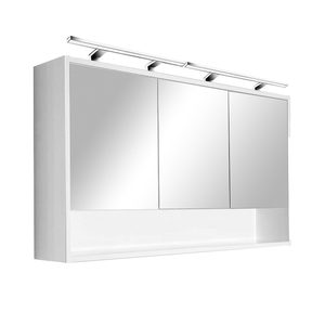 Dulap baie cu oglinda Luna 120, suspendat, alb