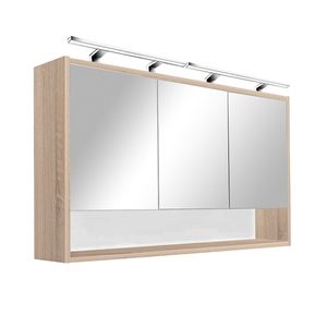 Dulap baie cu oglinda Luna 120, suspendat, stejar Sonoma