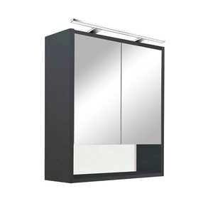 Dulap baie cu oglinda Luna 60, suspendat, antracit