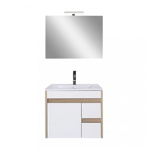 Set mobilier baie Luna Prime 60, stejar Sonoma-alb