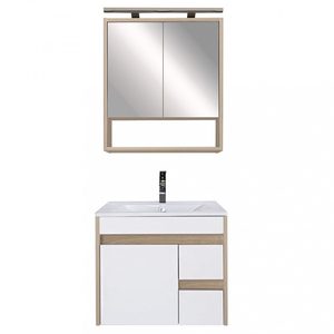 Set mobilier baie Luna 60, stejar Sonoma-alb