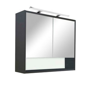 Dulap baie cu oglinda Luna 80, suspendat, antracit