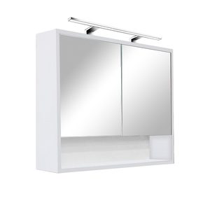 Dulap baie cu oglinda Luna 80, suspendat, alb