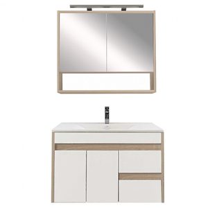 Set mobilier baie Luna 80, stejar Sonoma-alb
