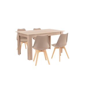 Set de masă Zara 4+1 bej-stejar Sonoma