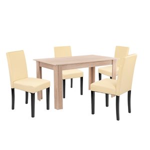 Set de masă Leon 4+1 stejar Sonoma-bej