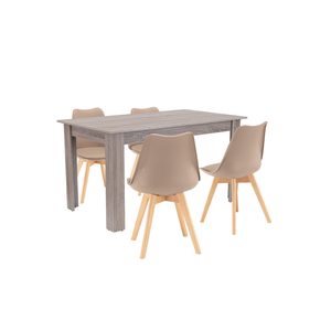 Set de masă Zara 4+1 bej-stejar York