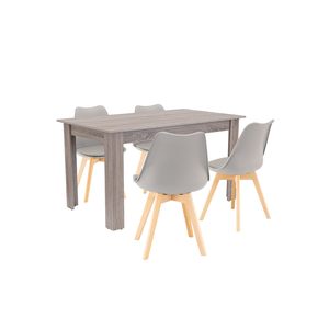 Set de masă Zara 4+1 gri-stejar York