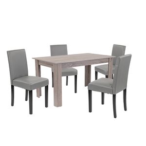 Set de masă Leon 4+1 stejar York gri