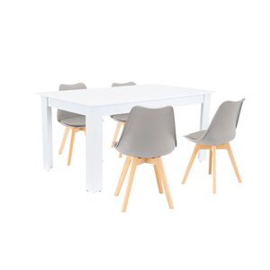Set de masă Lola 4+1 gri-alb