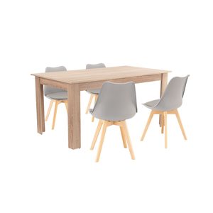 Set de masă Lola 4+1 gri-stejar Sonoma