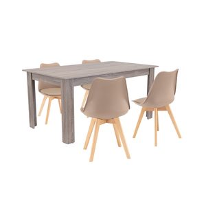 Set de masă Lola 4+1 bej-stejar York