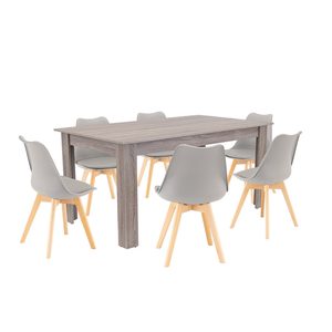 Set de masă Lola 6+1 gri-stejar York