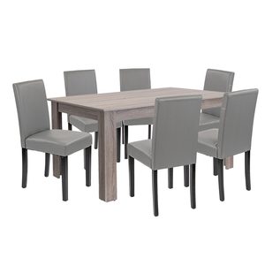 Set de masă Leon 6+1 stejar York gri