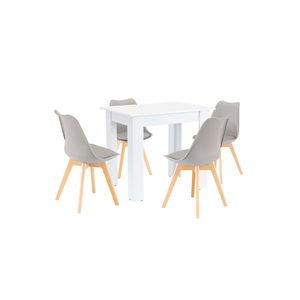 Set de masă Amina 4+1 gri-alb