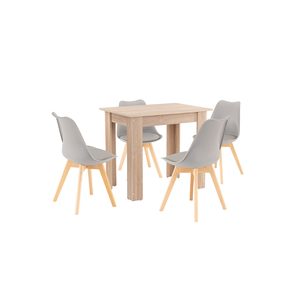 Set de masă Amina 4+1 gri-stejar Sonoma