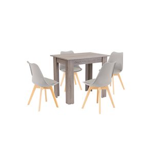 Set de masă Amina 4+1 gri-stejar York