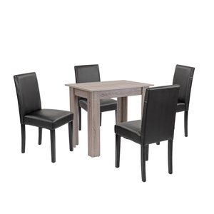 Set de masă Leon 4+1 stejar York-negru