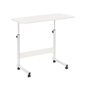 Masă pentru laptop cu înălțime reglabilă 80x40 cm alb