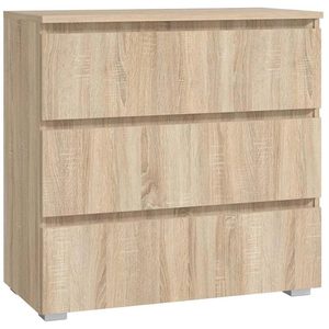 Comoda cu 3 sertare NEO 80, 80x40x80 cm, finisaj stejar mat