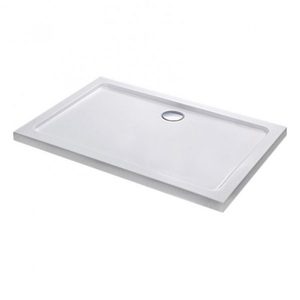 Cădiță de duș acrilică pătrată asimetrică Modena Slim, 80x100x5,5 cm