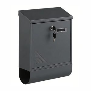 Homepost – cutie poștală de exterior cu suport pentru ziare și plăcuță cu nume, cu încuietoare, gri