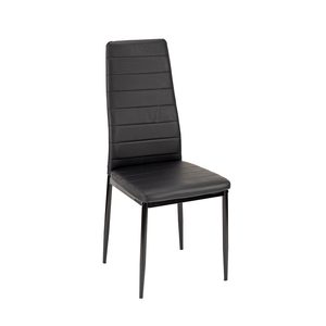 Scaun de masă Tino NOVA piele textilă neagră + metal - negru