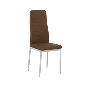 Scaun de masă Tino NOVA maro, textil, piele + metal - maro