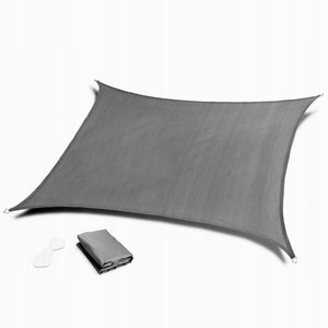 Prelata solara patrata 300x300 cm, impermeabila, protectie UV, poliester 180g/mp, gri