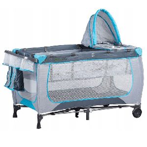 Patut pliabil cu plasa tantari si masuta de infasat, cadru otel, 126x66x77 cm, gri