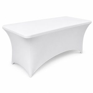 Husa elastica pentru masa gradina sau evenimente, poliester si spandex, 183x76x74 cm, alb