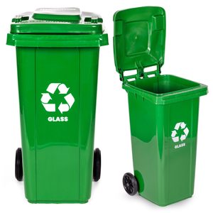 Homelux Coș de gunoi 120 l verde, cu roți de cauciuc