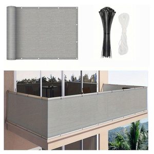 Umbrelă de balcon, ecran de intimitate 5 m gri