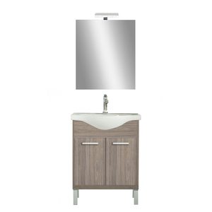 Set complet de mobilier pentru baie Nerva Prime 65, stejar Rauna