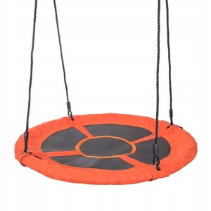 Leagan tip cuib Sersimo NS9, diametru 90cm, inaltime reglabila, pentru exterior, sarcina 150 kg, Portocaliu Negru