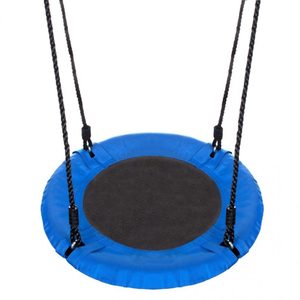Leagan tip cuib Sersimo NS13, diametru 60cm, inaltime reglabila, pentru exterior, sarcina 100 kg, Albastru Negru